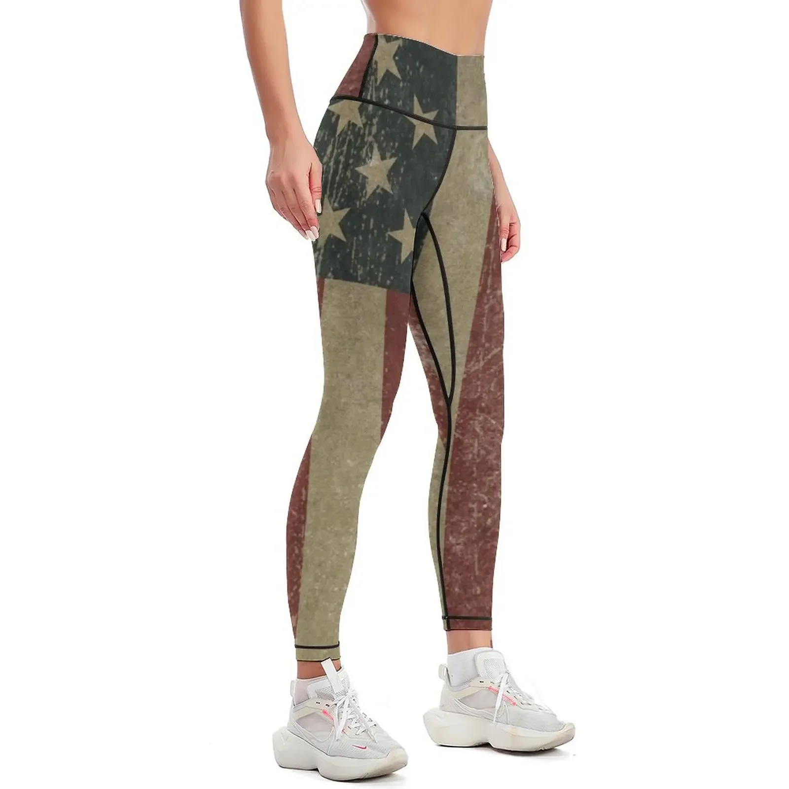 Vintage United Stages Flag Leggings Pants sport trousers Tight fitting woman sports tennis for Womens Leggings