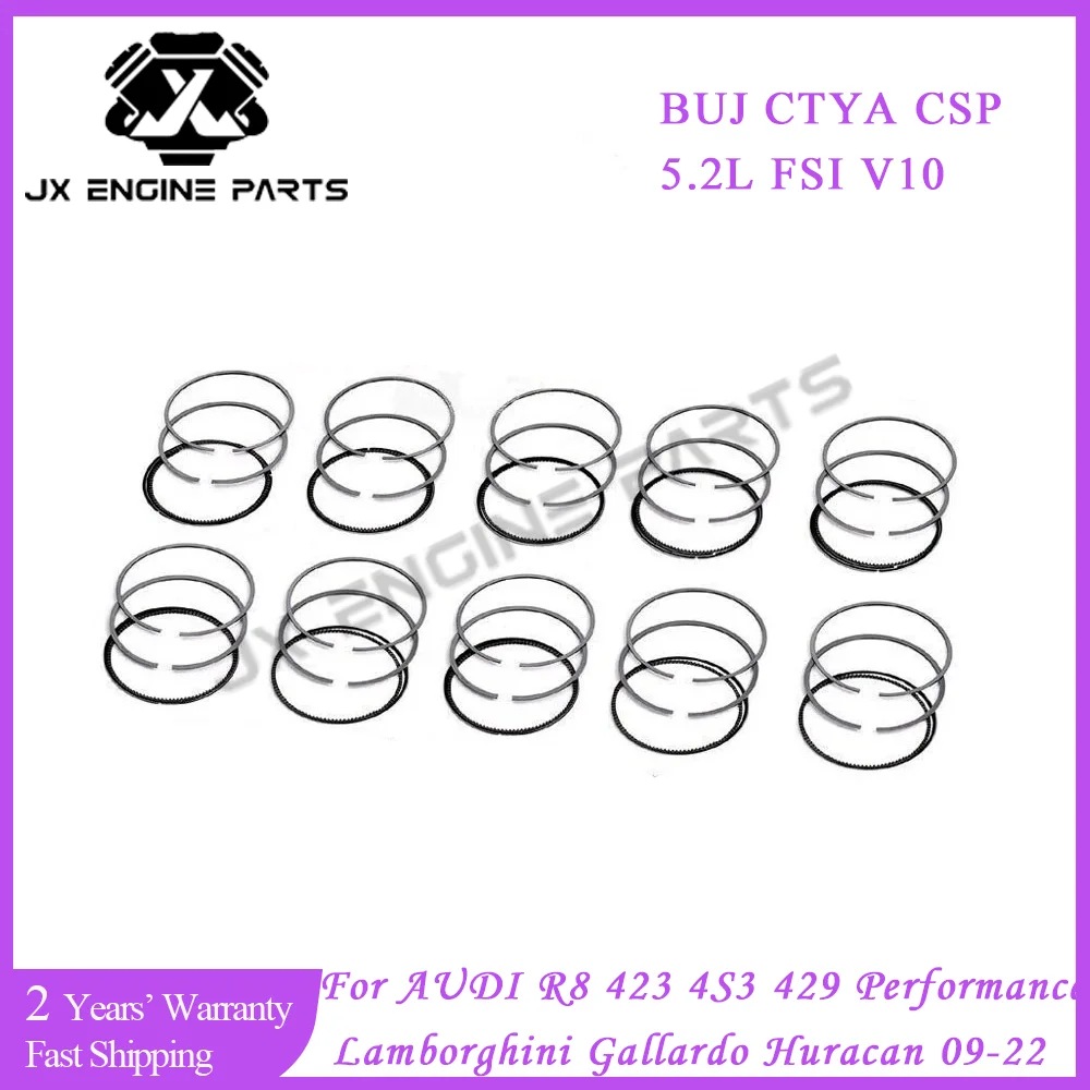 Conjunto de anéis de pistão de 84,5mm para Audi 5.2 R8 423 429 4S3 4S9 Performance Lamborghini Gallardo Huracan LP550 LP580 5.2L FSI V10
