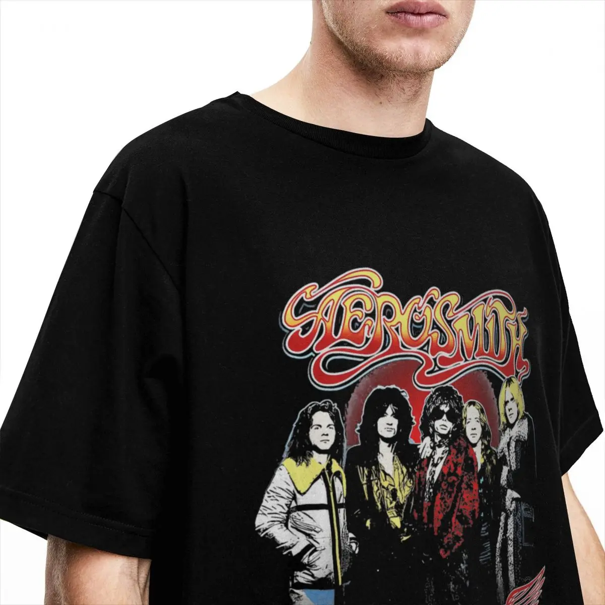 Casual Vintage Rock Band Aerosmith T-Shirt Men Women's Crewneck 100% Cotton Heavy Metal Concert Tour Short Sleeve Tees Clothing