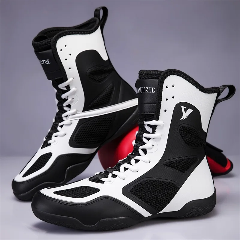 2026 New Luxury Professional Men Wrestling Sneakers Designer High Top Boxing Fighting Boots Comfortable Breath Gym Training Shoe