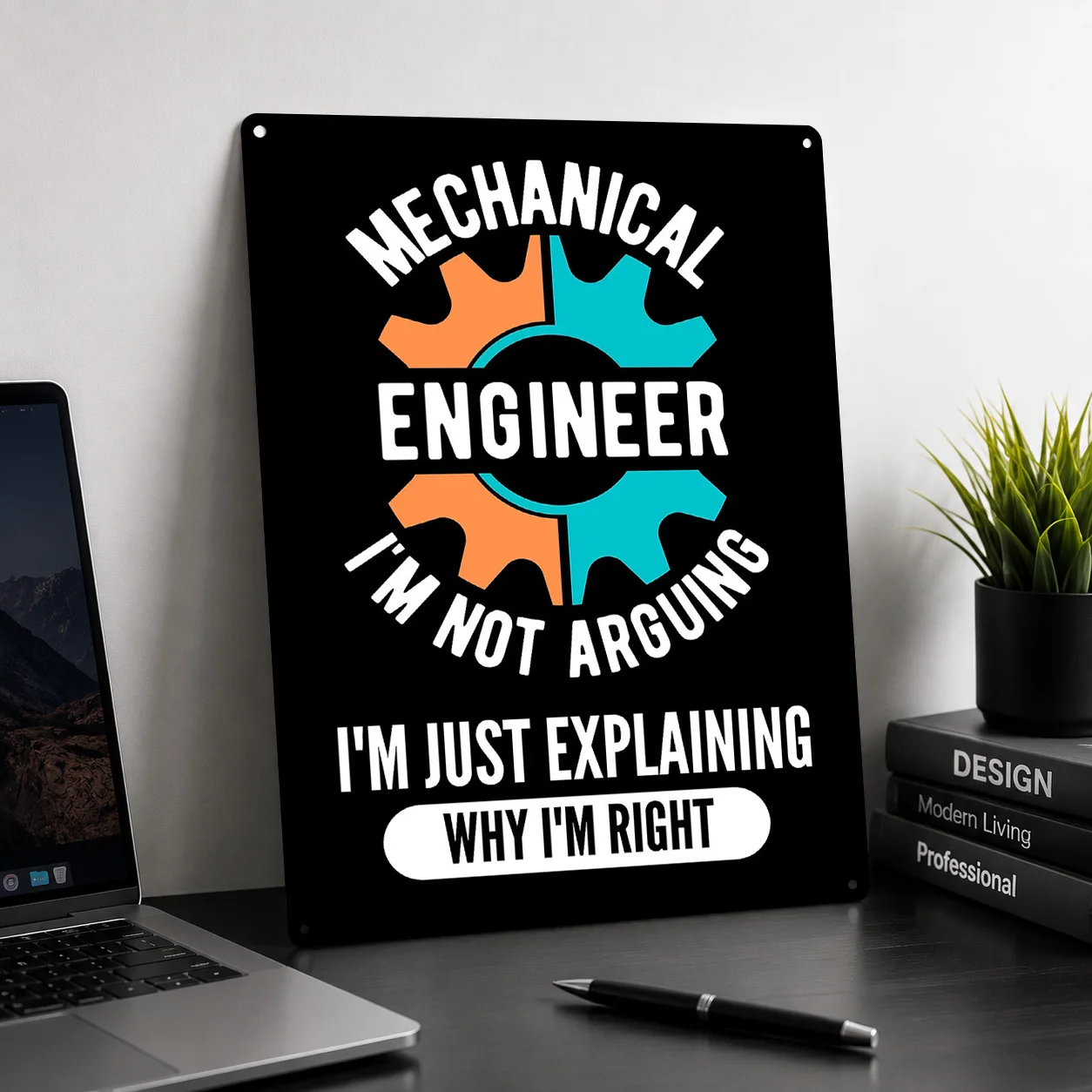 Funny Mechanical Engineer 3D Texture Printed Poster Custom Vintage Metal Tin Plate Sign for Wall Art Home Decorations House Room