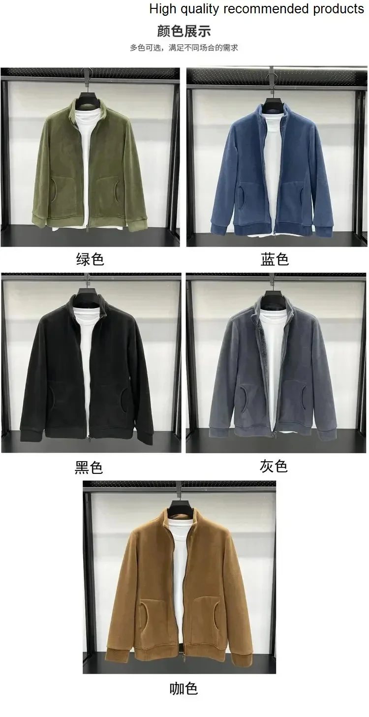 

fleece 2025 hot-selling winter thickened men's jacket to keep warm and thicken men's jacket lamb wool jacket men