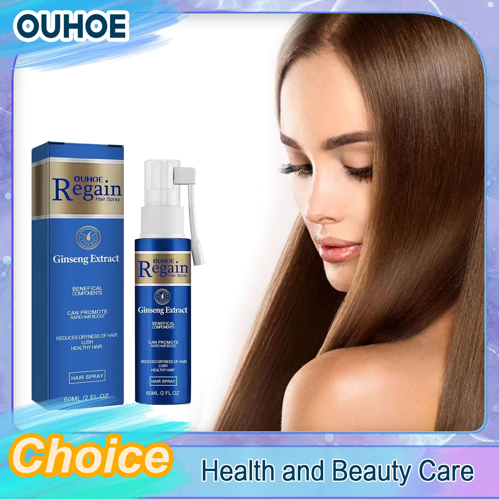 

Hair Growth Spray Anti Hair Loss Prevent Baldness Treatment Repair Scalp Frizzy Damaged Roots Regrowth Nourish Hair Care Product