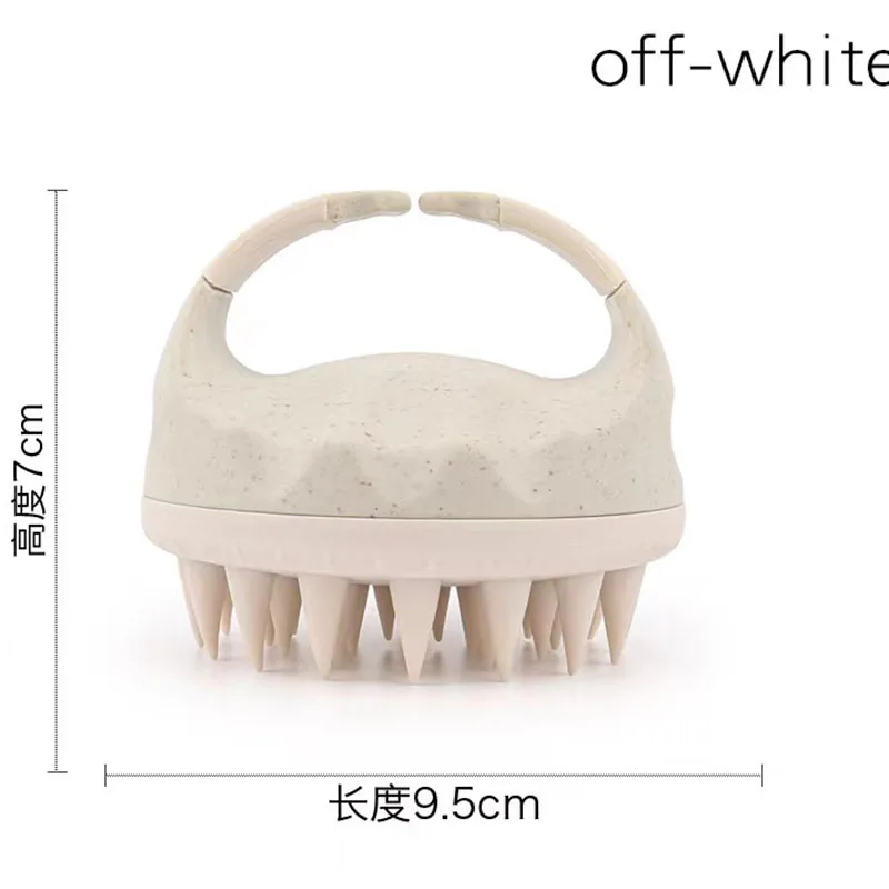 جهاز تدليك فروة الرأس لنمو الشعر ، فرشاة سيليكون للشامبو ، جهاز تنظيف فروة الرأس ، قش القمح ، قابل للتحلل الحيوي