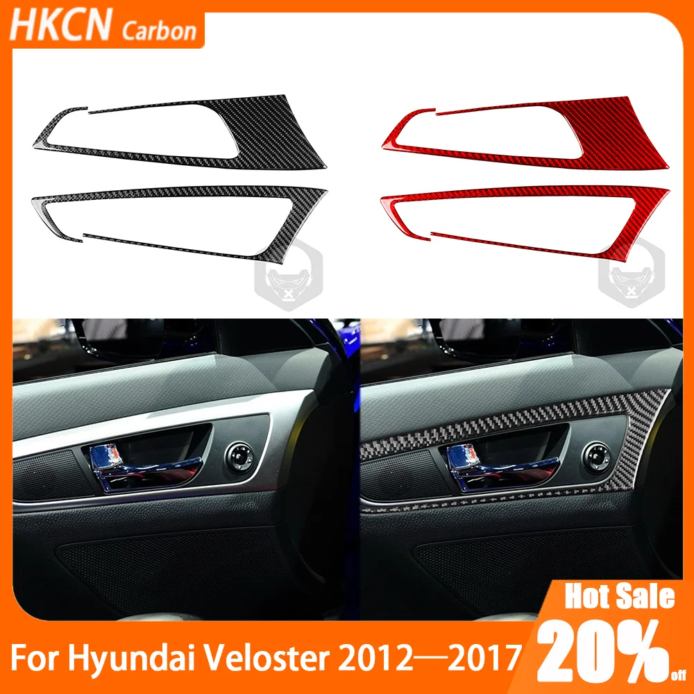 

For Hyundai Veloster 2012-2017 Carbon Fiber Door Hnadle Outer Panel Car Accessories Interior Cover Trim Sticker Modification