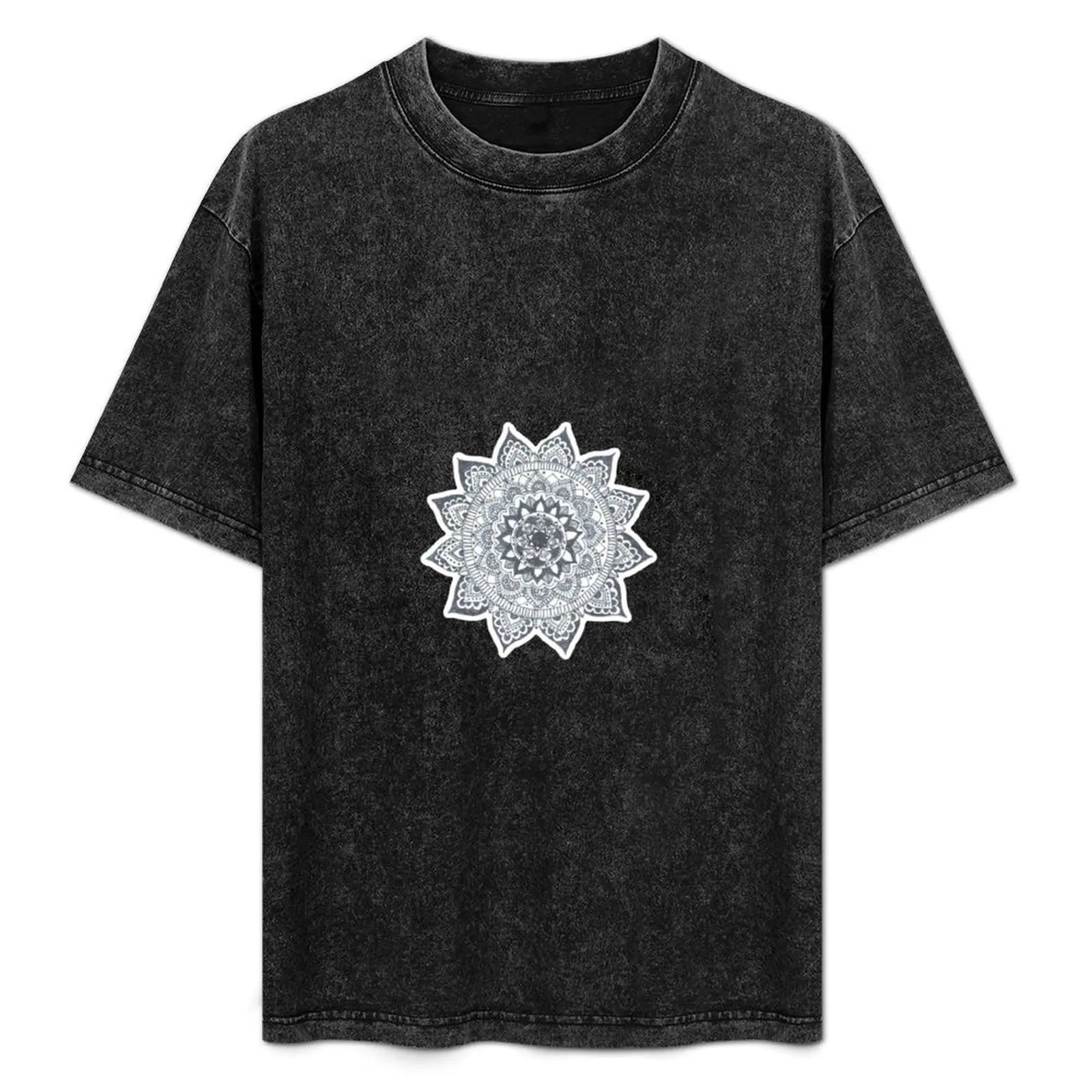 

Grey Mandala T-Shirt Festival Party Tee Top