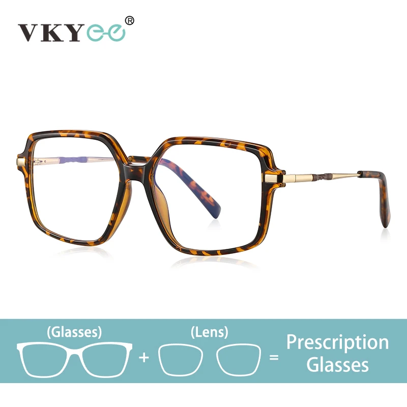 

VKYEE Simple Geometric Fashion Design Women's Computer Blue Light Blocking Reading Glasses Customizable Prescription PFD2214