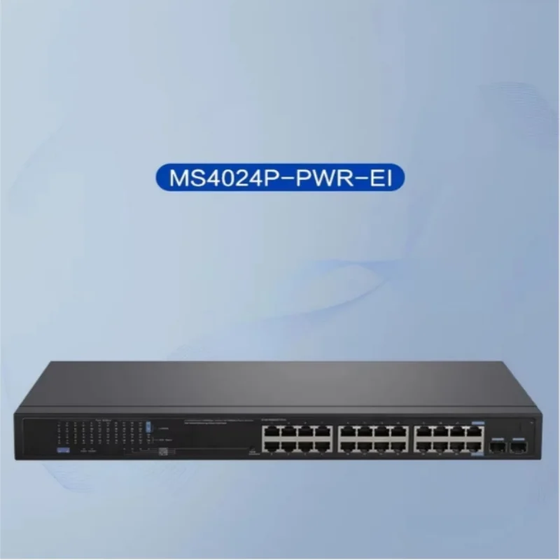 

New Original Switch MS4024P-PWR-EI [Unmanaged/24-port Gigabit Ethernet+2-port Gigabit Optical/Rackmountable/Supervisory]