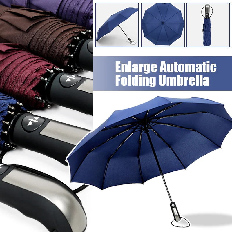 

Fashion Portable UV Folding Automatic Umbrella Rain Wind Resistant Trip Sun Umbrellas 10 Ribs Auto Compact Fiberglass Umbrella