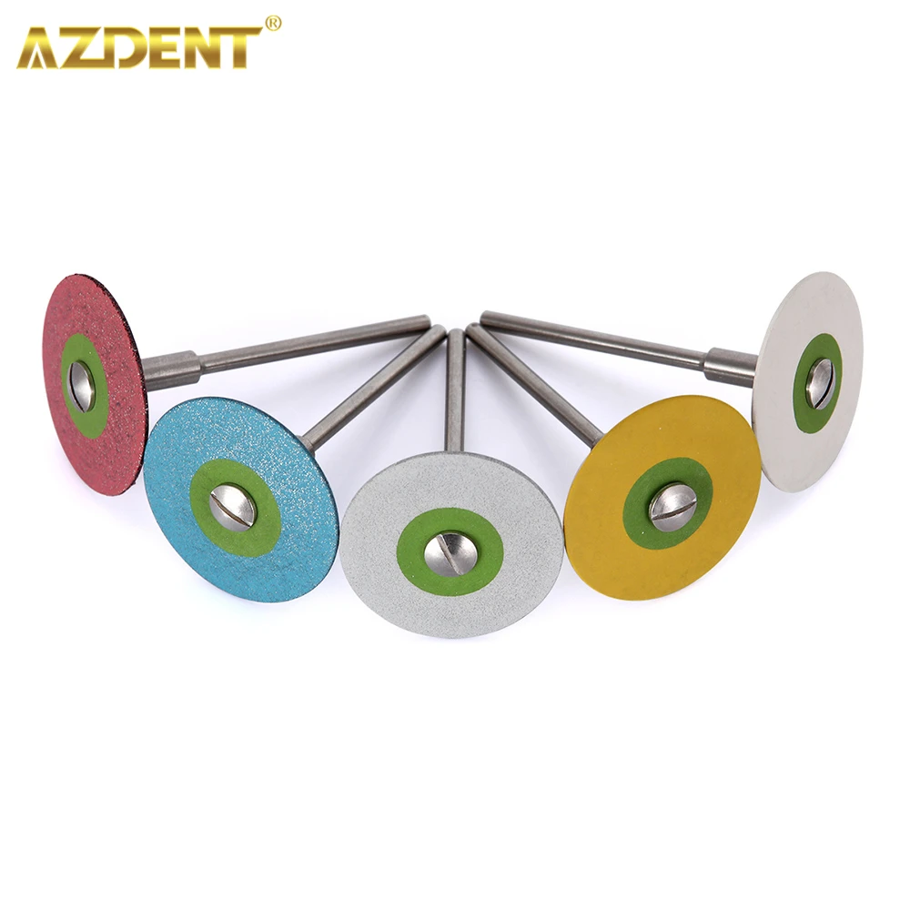 AZDENT-pulidor de diamante de goma Dental, rueda de pulido, amoladora de disco para pieza de trabajo de porcelana de Zirconia, instrumento de herramienta de laboratorio