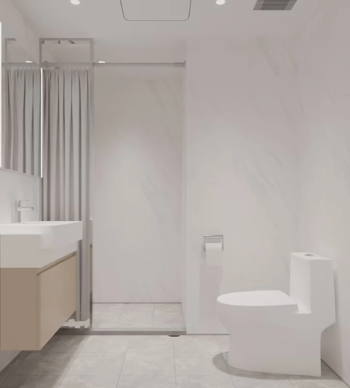 

Contemporary Integrated Bathroom for Compact Spaces with Waterproof Materials and Quick Installation