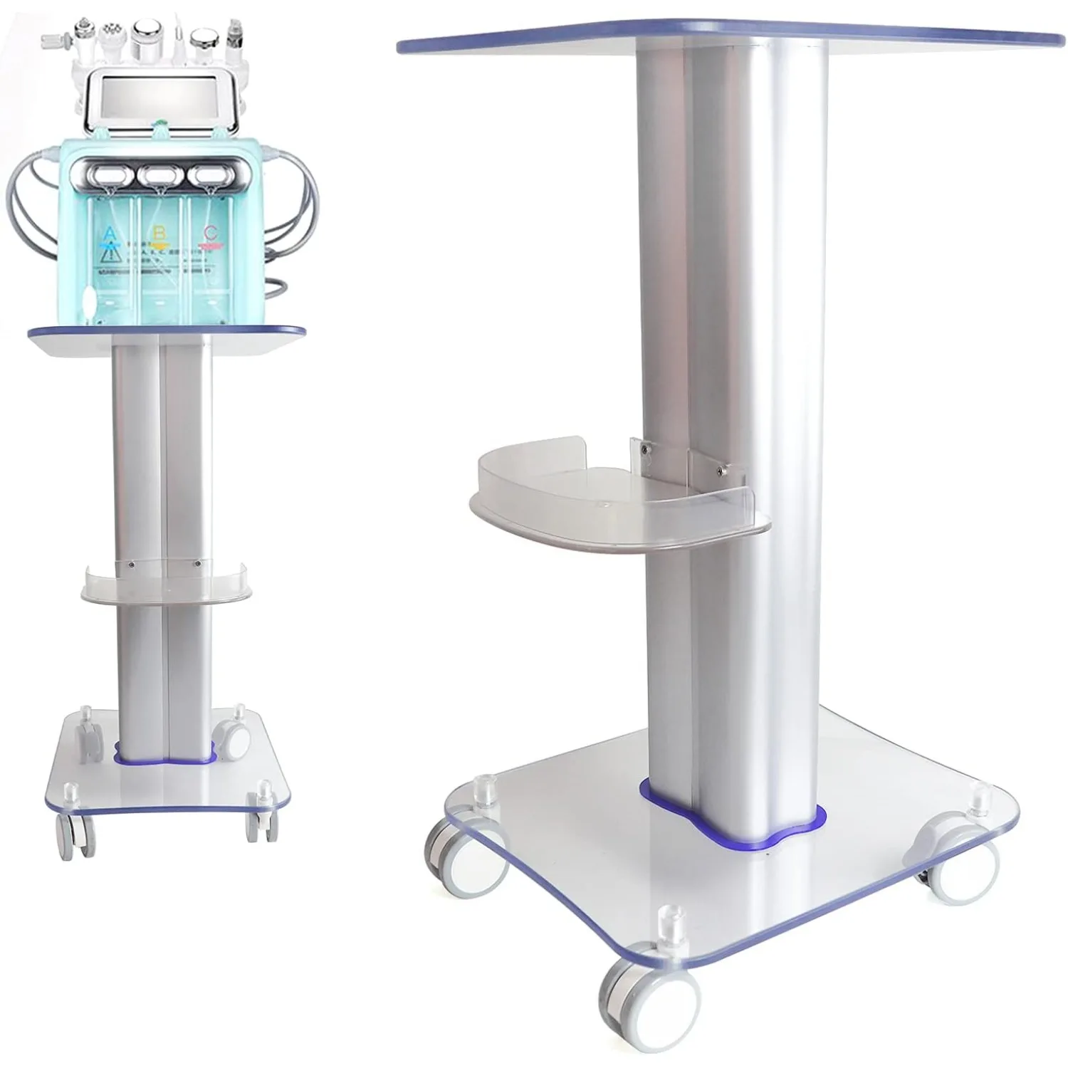 

Тележка для красоты - 3-х уровневая акриловая тележка для салонного оборудования, тележка для косметических инструментов, тележка для салонов и тележки с колесами