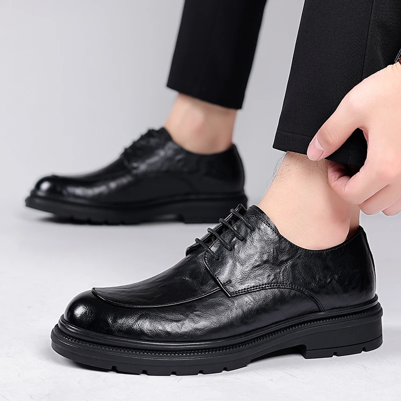 

Brand Men's High Quality Leather Slip-on Formal Oxfords Footwear Loafers Driving Party Dating Business Work Shoes Tassel Loafers