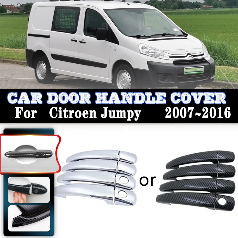 

Car Imitation Carbon Fiber For Citroen Jumpy Dispatch Fiat Scudo 2007~2016 Car Chrome Door Handle Covers Trim Sets Accessories