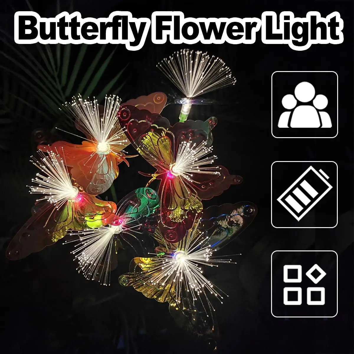 

Solar Led Butterfly Flower Light Patio Lights Outdoor Panel For Fence Lighting Landscape Yard Waterproof Ip65 Garden Lawn Ground