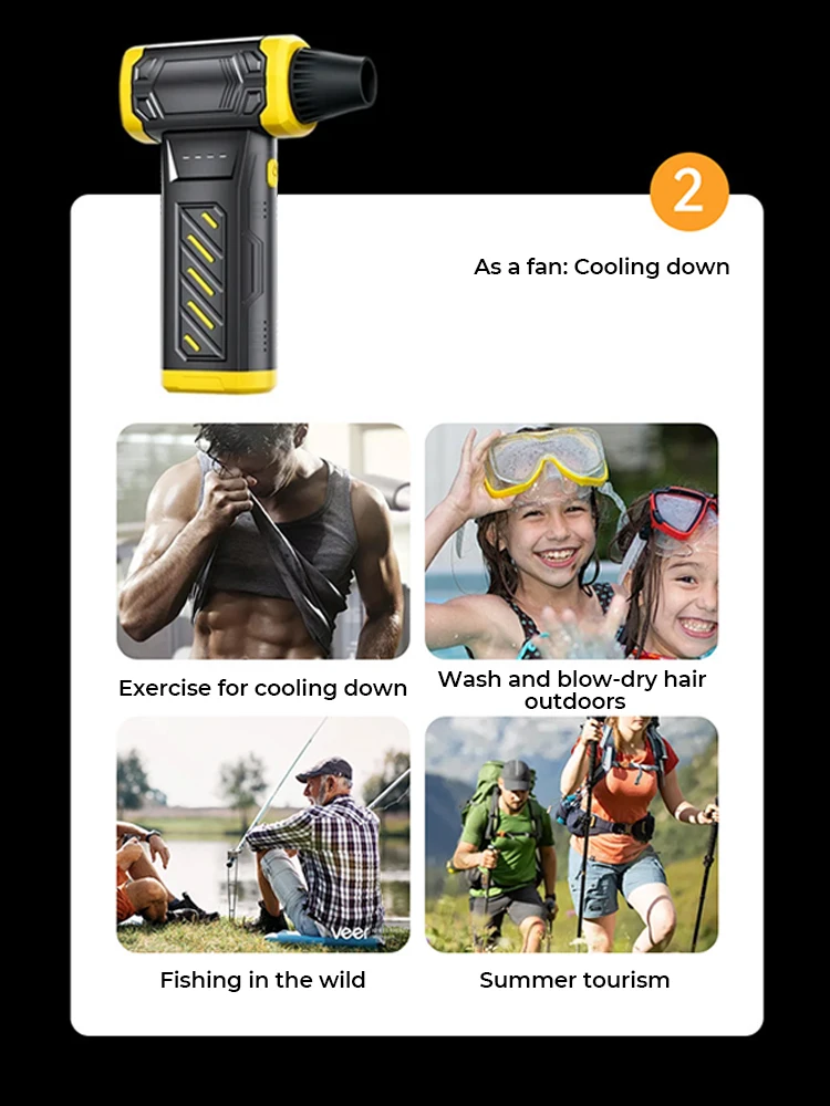 

990000RPM Mini Turbo Jet Fan Brushless Motor High Power Duct Fan 8000mAh Electric Air Duster for Computer Keyboard