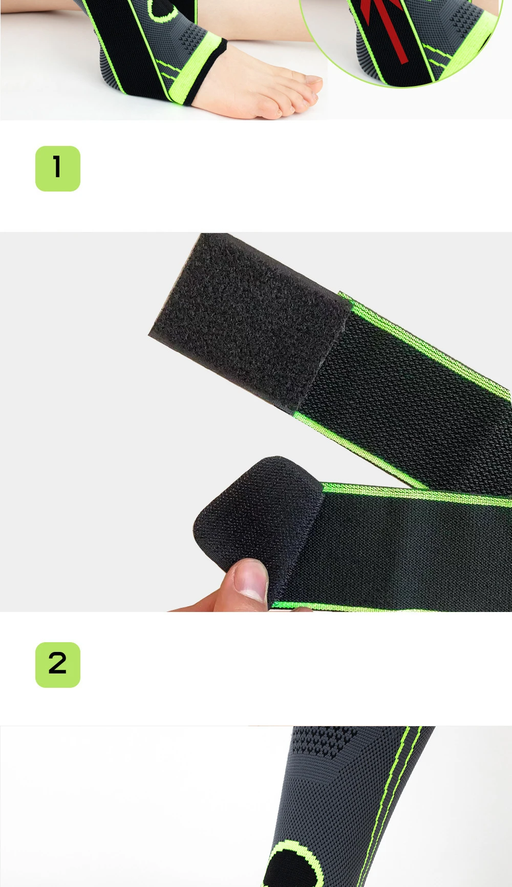 Knöchelschutz Sport Gym Zubehör Männer Frauen Sport Wrap Kompression Basketball Knöchelstütze Laufen Gestrickte Knöchelbandage – Detail 10
