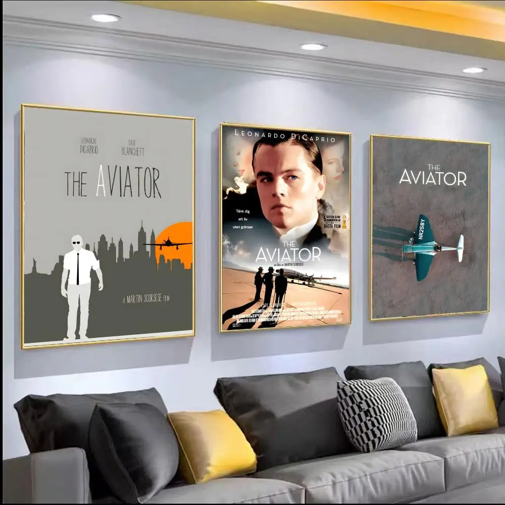 ملحمة السيرة الذاتية فيلم T-The Aviator-MT الفيلم المشارك قماش HD ملصق جدار الفن الداخلي المدخل ديكور المنزل عطلة