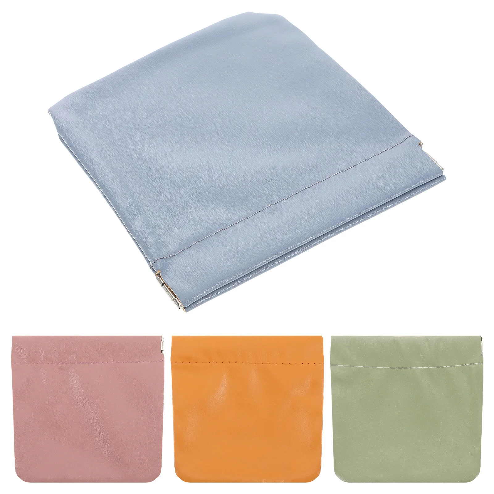 

4Pcs Mini Makeup Bag for Purse PU Snap Closure Pouch Small Lipstick Storage Coin Pouch Portable Organizer Cute Design