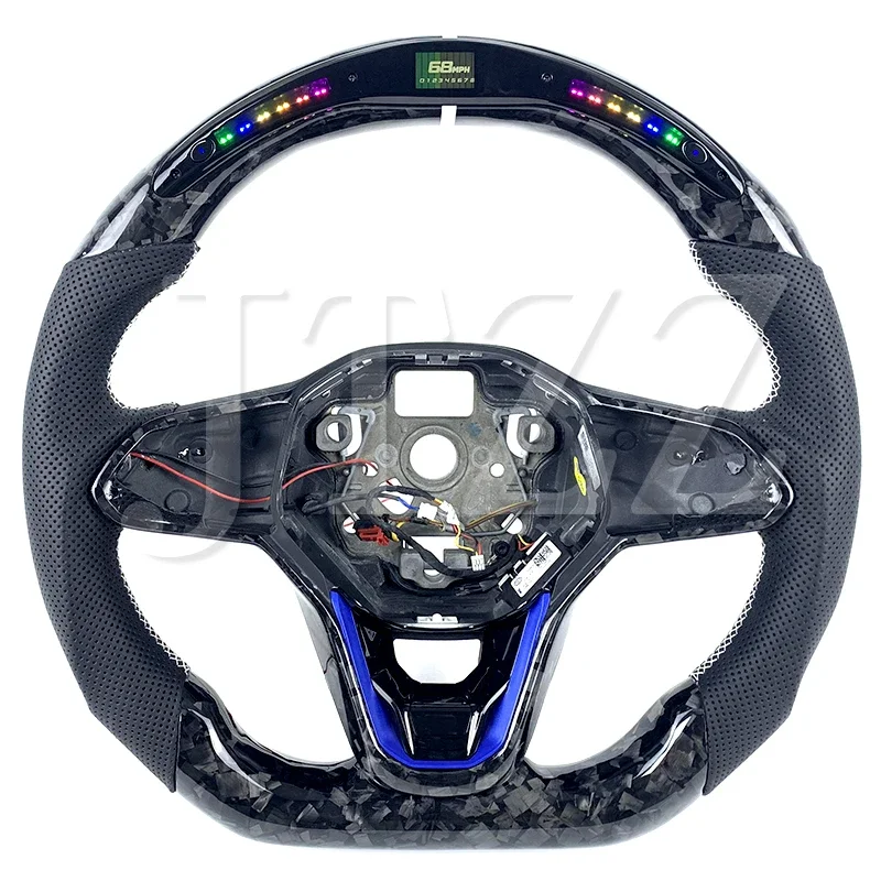 

FOR Volkswagen Golf GTI LED MK8 7 7.5 6 Customized Upgraded Forged Carbon Fiber Steering Wheel Automotive Interior 2020-2024