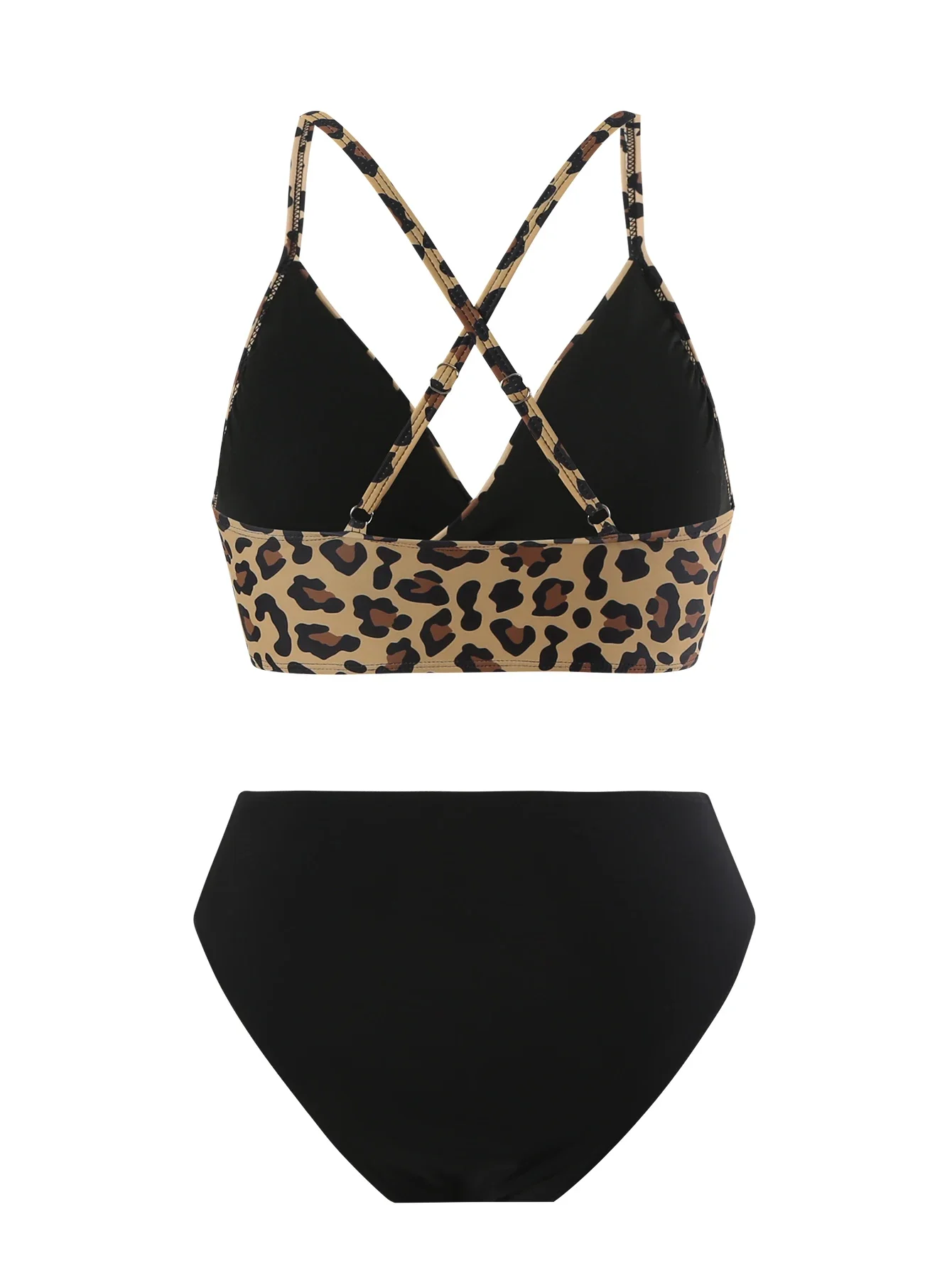 2024 maiô feminino sexy push up topos de cintura alta maiôs feminino leopardo impressão biquinis conjunto beachwear fatos de banho