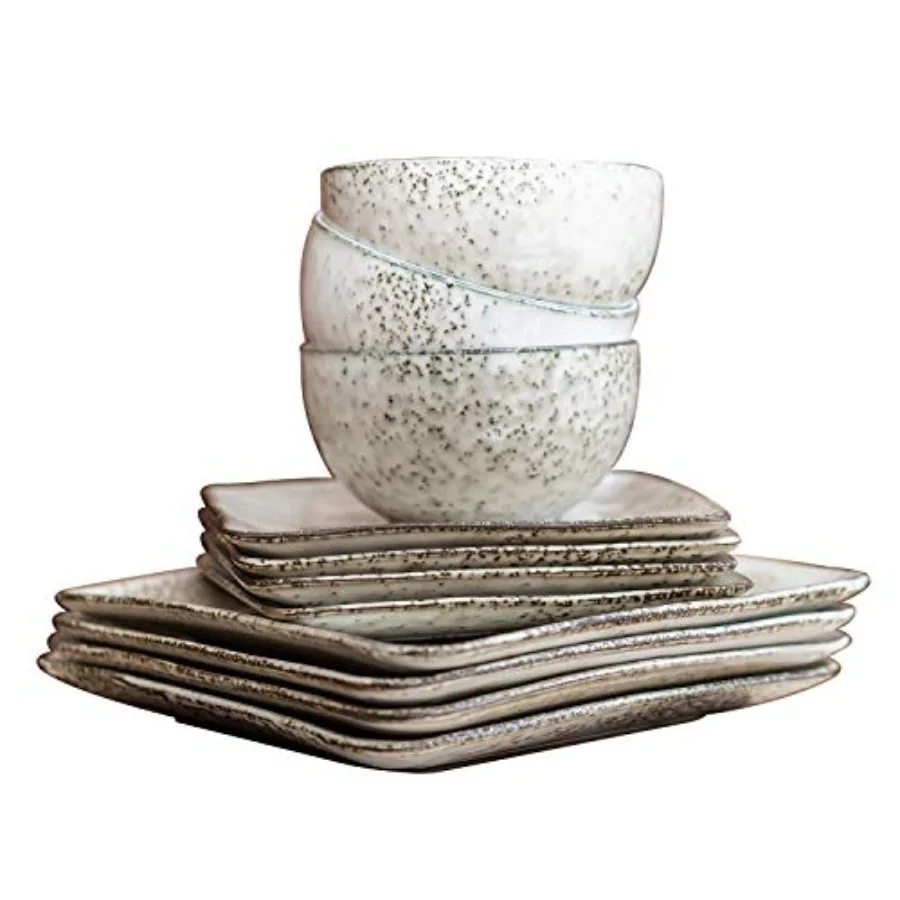 

Набор столовой посуды из керамогранита Rustico, 12 шт., содержит 12 шт., кремовый 100568S1SIOC