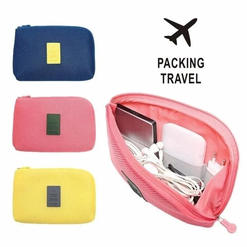 Custodia per Kit portatile borsa in spugna custodia per dispositivi Gadget digitali cavo USB borsa per penna per auricolari borsa da viaggio per