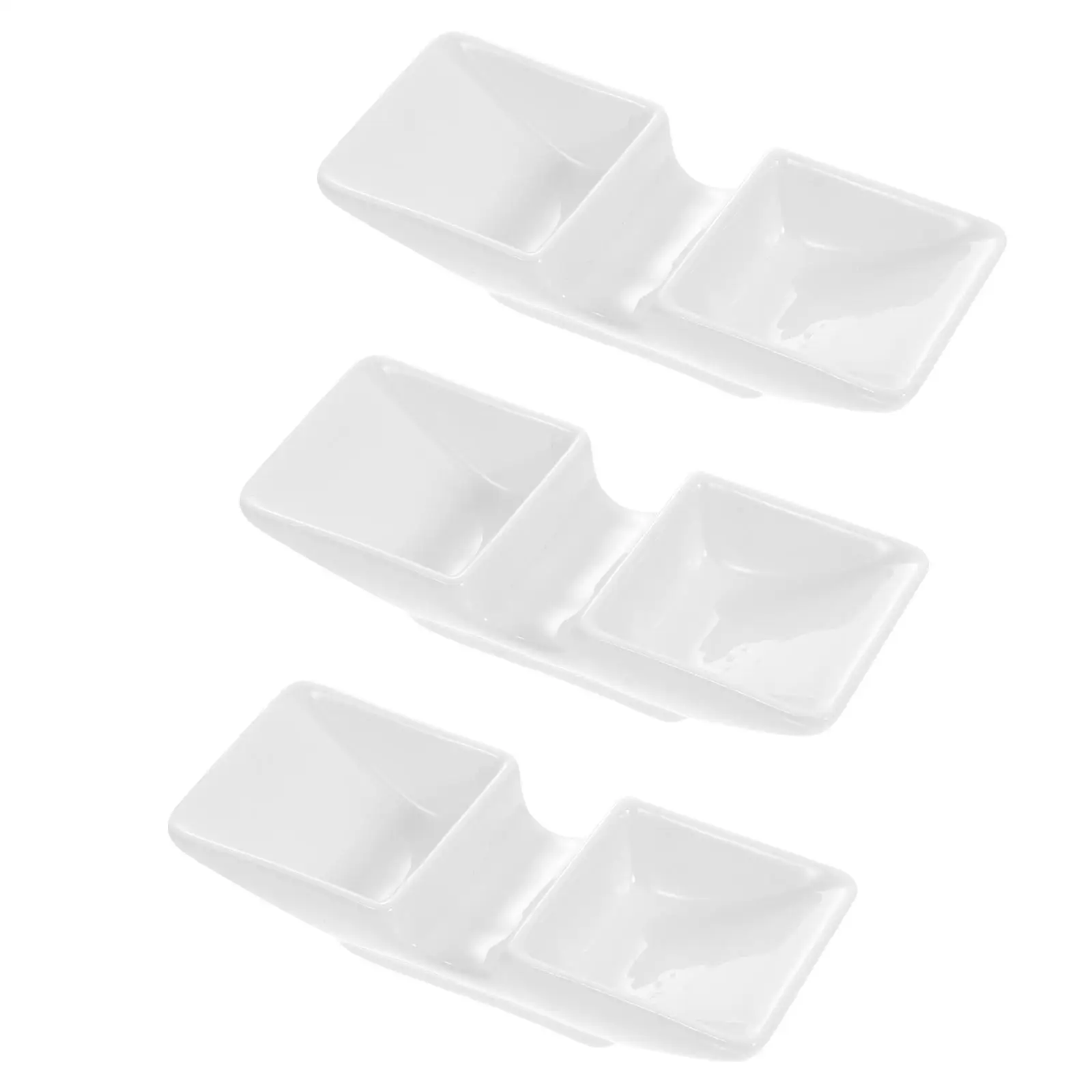 

3 Pcs Seasoning Plate Set Ceramic Dish Platters Japanese Dipping Creative Ceramics Household Japanese-style Food Containers