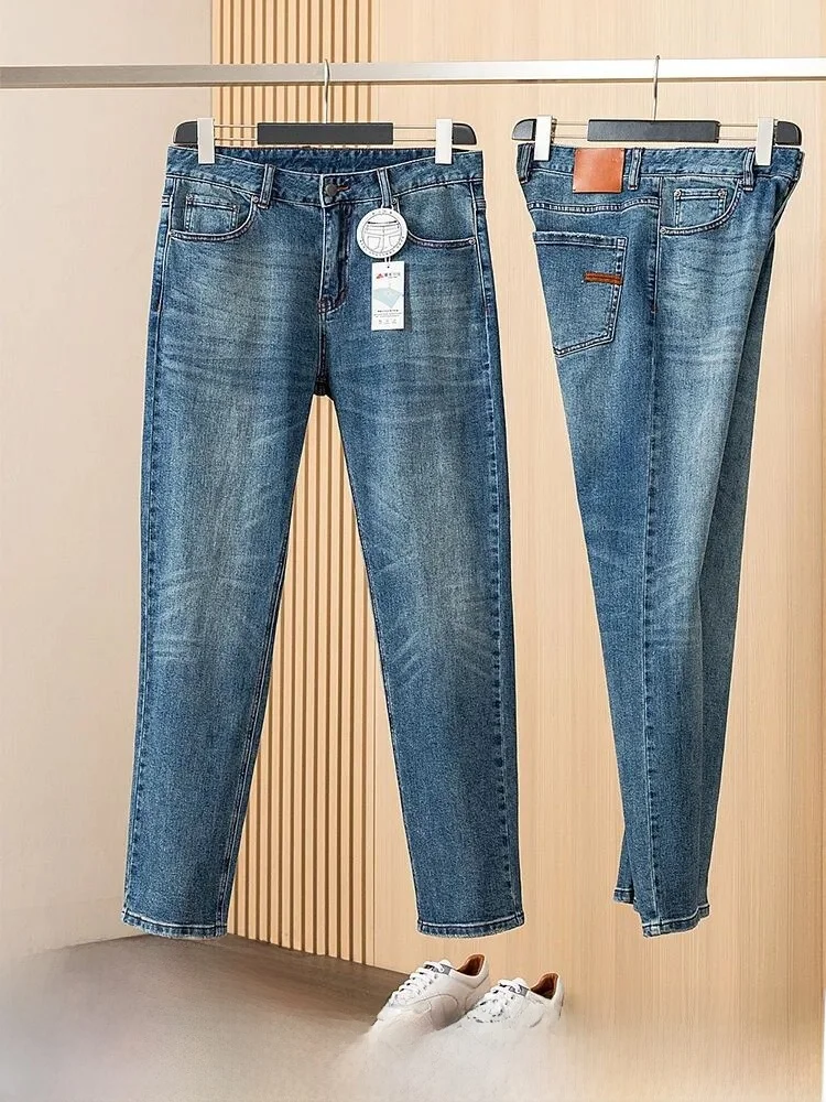 

Exquisite Workmanip Men's Premium Autumn Winter Jeans Versatile Waed Sle Long Pants High Quali Faionable M Denim