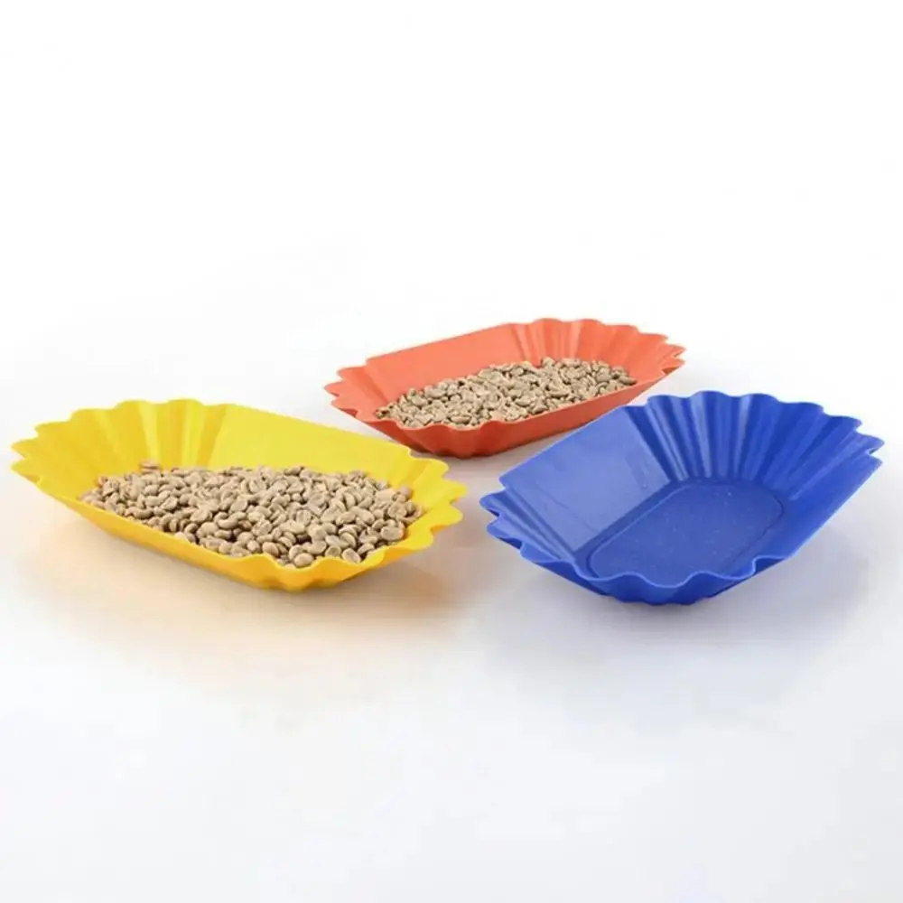 Snacks Case Plastic Coffee Bean Tray Oval Reusable Sample Display Tray Practical 22.3x13x3.5cm Snack Serving Tray Kitchen