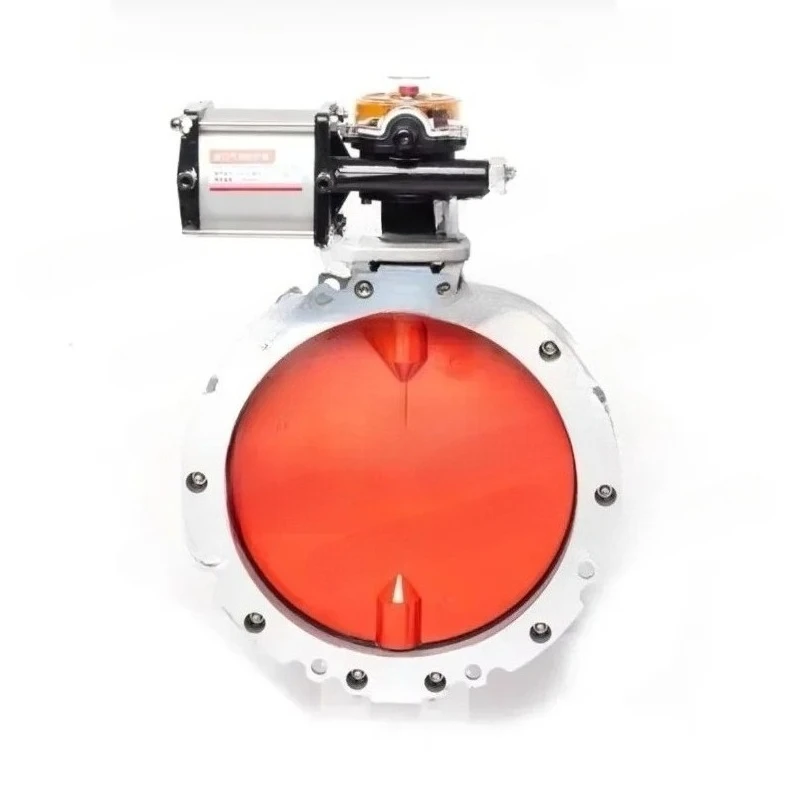 Pneumatic Dust Butterfly Valve V2FS Double/single Flange DN100 300 Powder Cement Mixing Aluminum Alloy