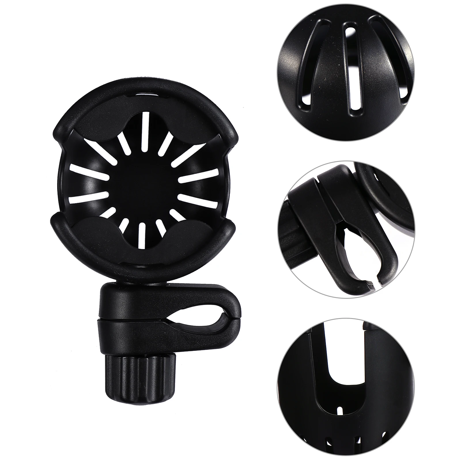 

360 Rotatable Bike Stroller Cup Holder Water Bottle Cages Durable Plastic Spring Fixed Suitable Most Bottles Outdoor Riding
