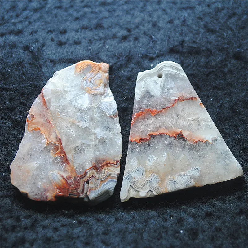 2PCS Mens Pendants Irregular Shape Natural Mexico Agate Stone Material Unique Beads Best Quality All Same As Photos