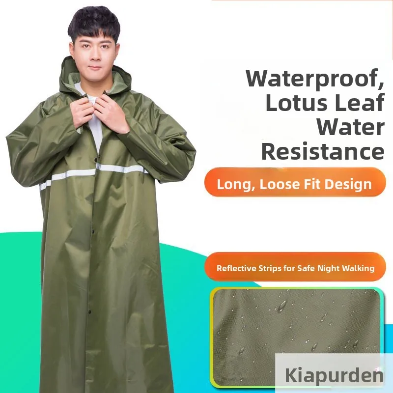 

Thickened Oxford Canvas Raincoat Full Body Waterproof Outdoor Men's Rainwear Breathable One-time Use Bicycle Rain Poncho