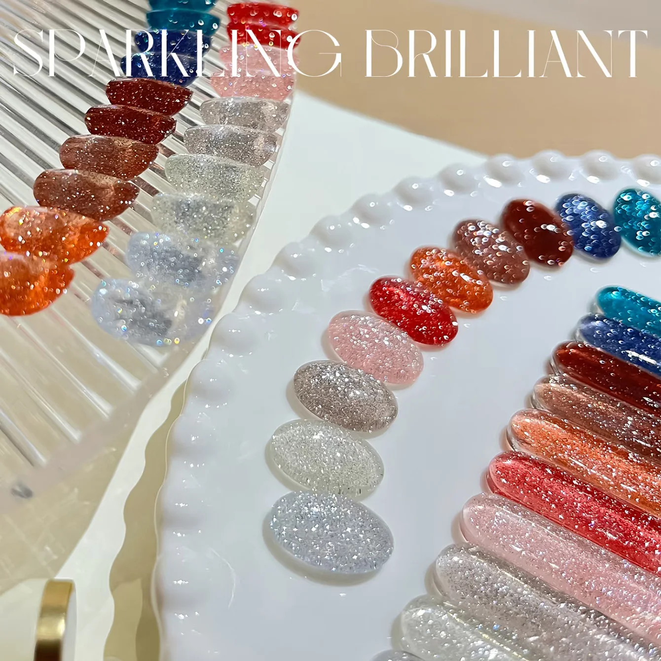 1 stücke WS Herbst Winter Nägel Blau Weiß Gebrochen Diamant Gel Nagellack 2025 Super Flash Silber Kristall Nail art Nagel liefert