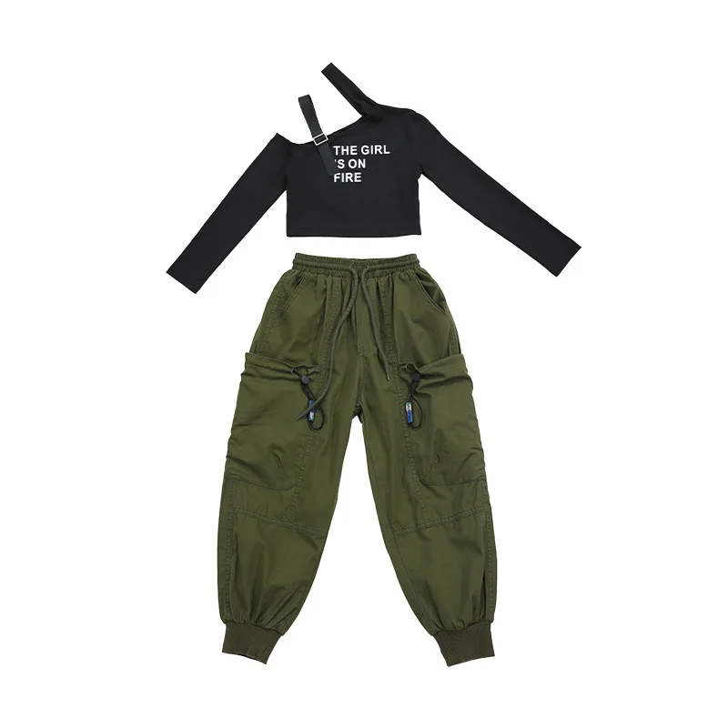 어린이 재즈 댄스 의상, 모델, 패션쇼, 소녀들의 T-스테이지 공연, 어린이 스트리트 댄스 의상 세트