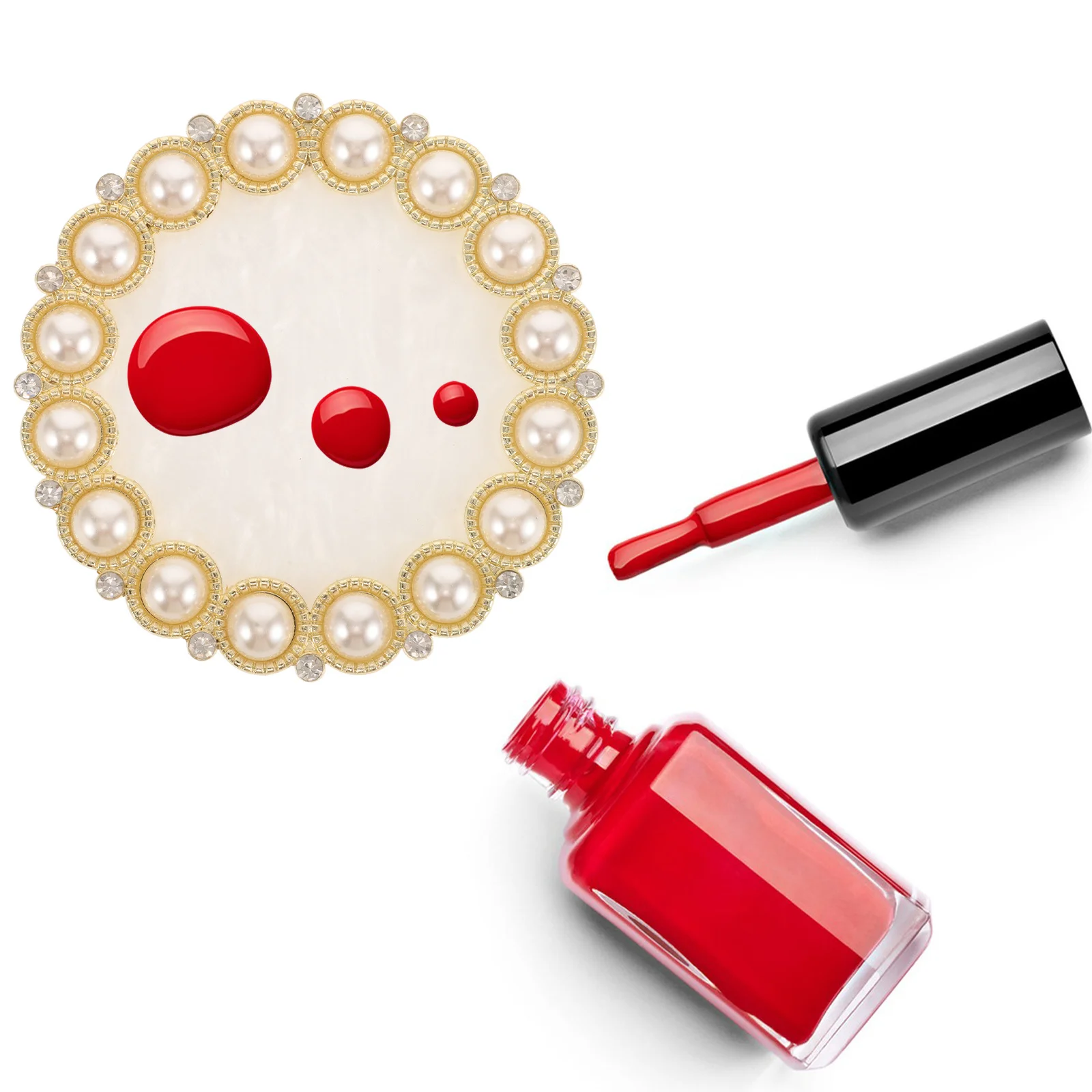 Durable Resin Nail Art Palette Gilded Edge Smooth Surface for Mixing Polishes Versatile Use in Salons and Home