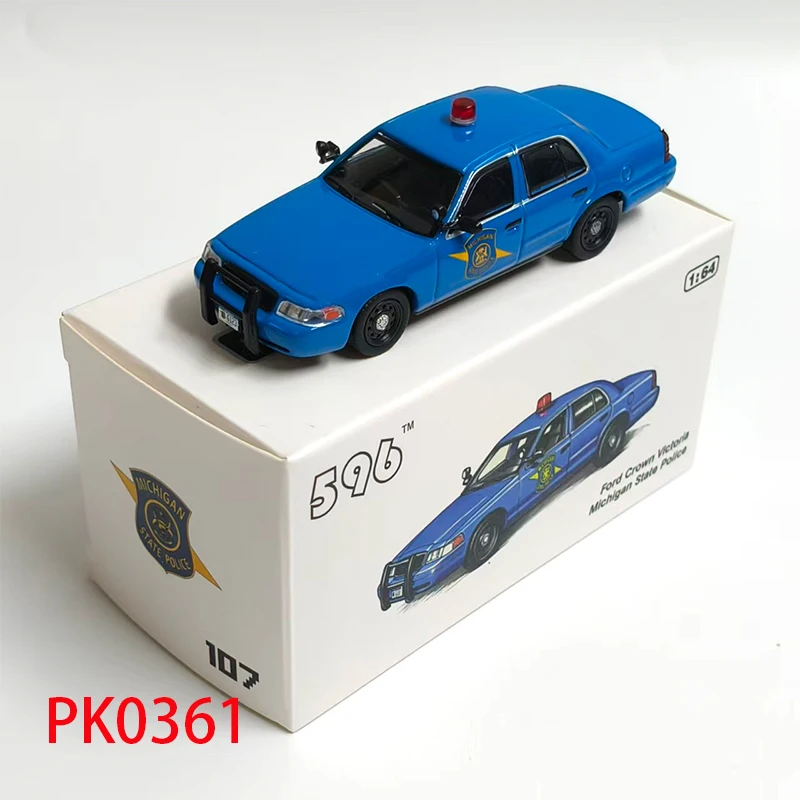596 1/64 مقياس CV الشرطة محاكاة سبيكة سيارة نموذج عرض ثابت تحصيل لعبة هدية تذكارية الديكور
