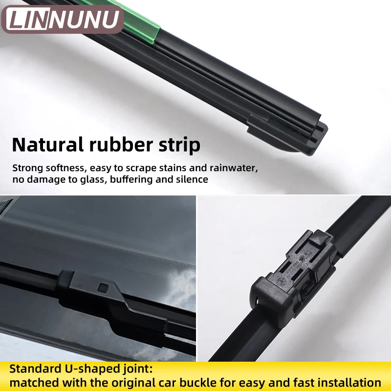 LINNUNU Car Windshield Wiper blades Soft Rubber Frameless Bracketless Auto wipers Blade Fit for Geely Atlas II Starray Boyue L