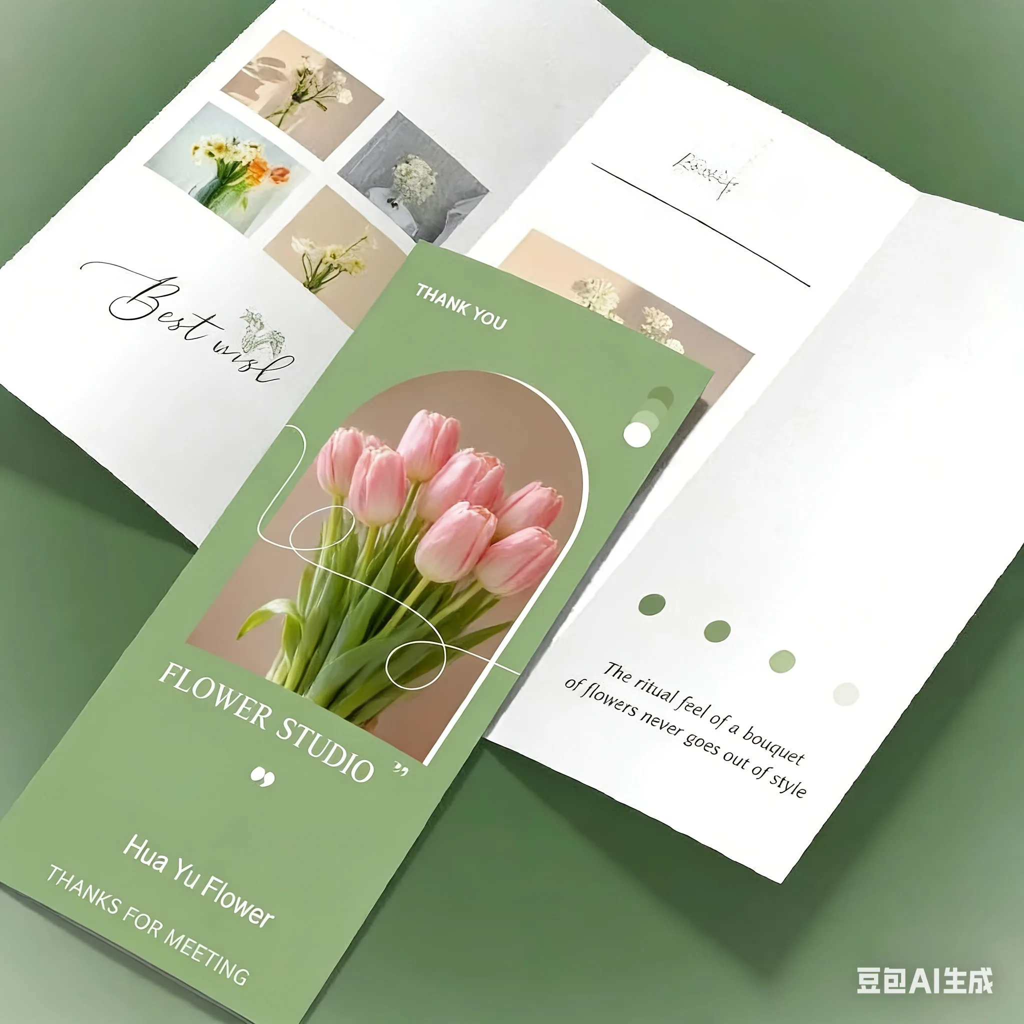 Picture 5: Minimalist A5 21×14cm 30pcs Custom Tri-Fold Brochures for Restaurant Menu & Business Advertising Flyers