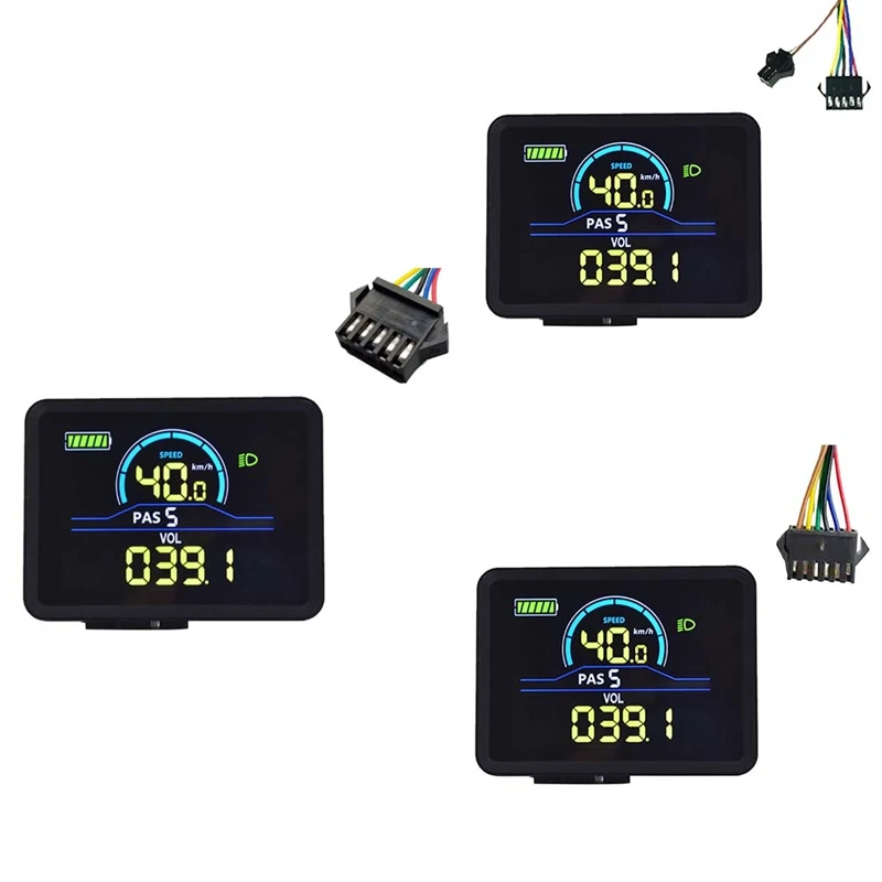 P5C Electric Bike LCD Display Meter 24V-60V Ebike Intelligent Display IP67 UART Colorful LCD Display Meter