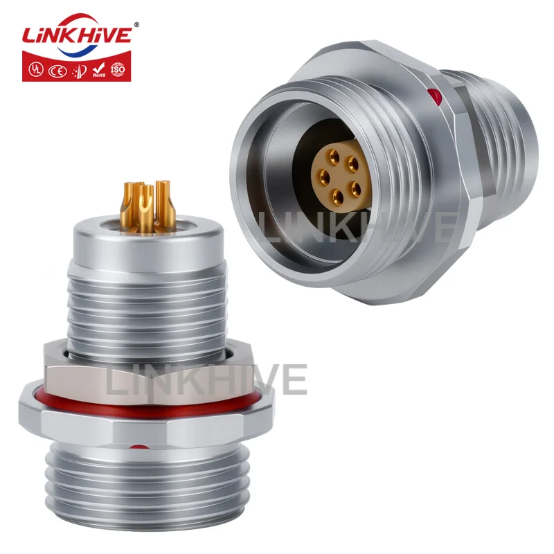 Compatible with LEMO HRG IP68 Subsea Socket 0W 1W 2W 3W 2 3 4 5 6 7 8 9 10 12 14 16 18 19 20 22 24 26 32 106 514 Pin Connector