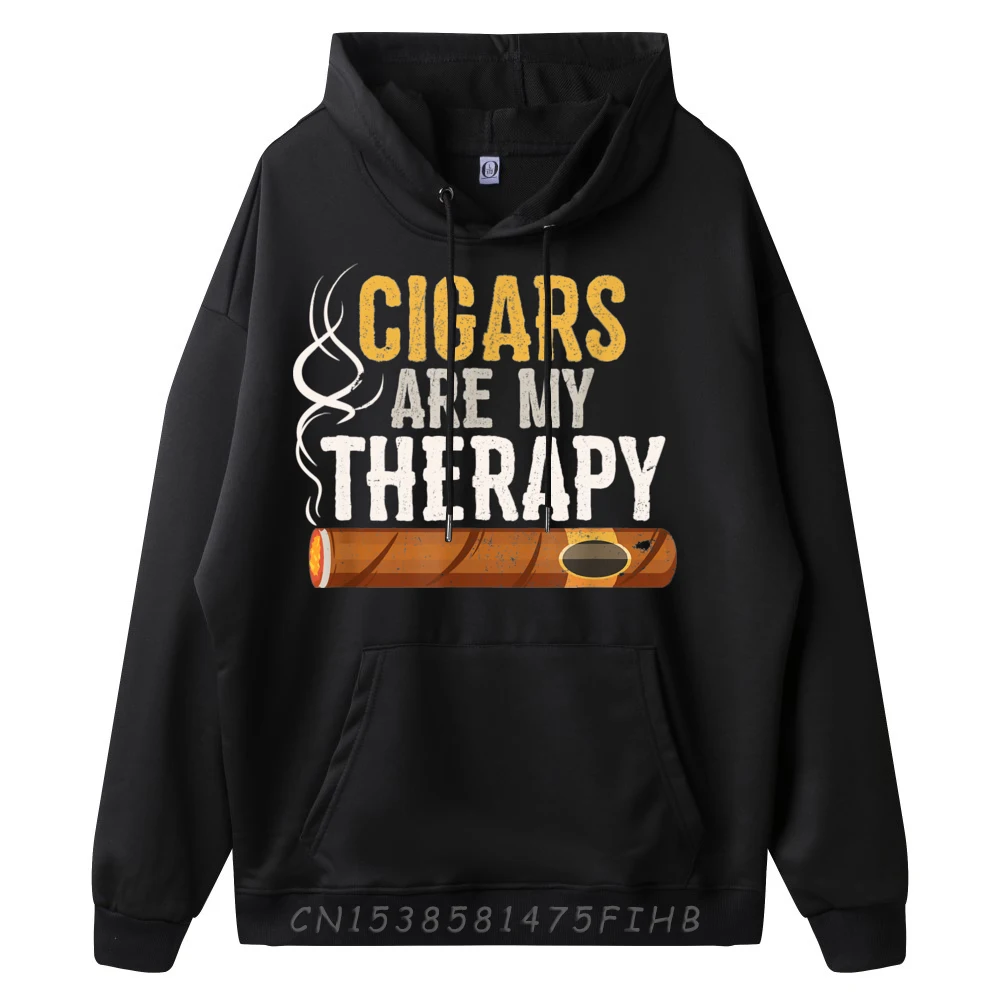 Crewneck Cigars Are My Therapy Funny Youth Hoodies Geek Long Sleeve Hoodies Discount Family Hoodies