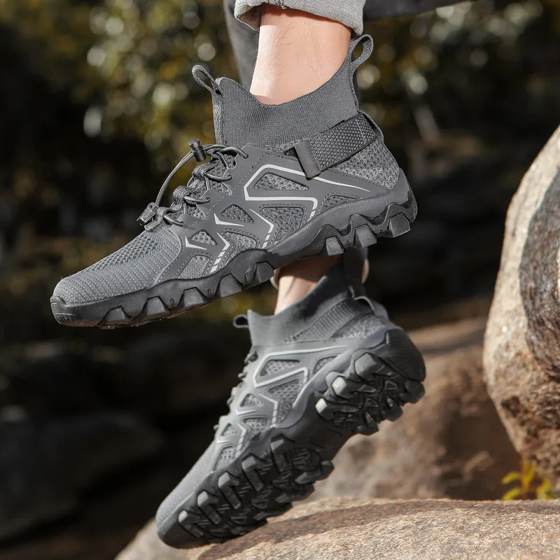 

Новая уличная сетчатая пляжная обувь для пар, обувь для прогулок и рыбалки, противоскользящая обувь для спортивных походов и отдыха для мужчин