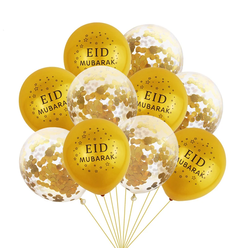 

10pcs Eid Balloon Mubarak Ramadan Decoration For Home Islamic Festival al-fitr Aid Eid Mubarak Kareem Muslim Party Supply 2024