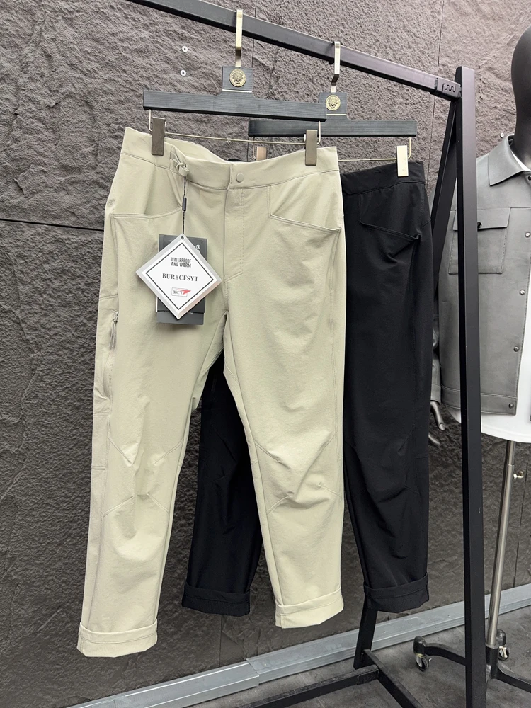 

Men's Outdoor Casual Pants Straight Leg Elastic Breathable Spring Autumn Pure Color Durable Cargo Trousers 3D Tailoring