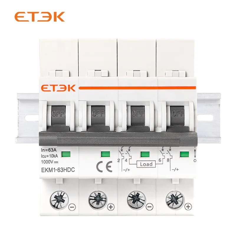 System solarny PV ETEK DC C20 Mcb Mini obwód 250V 500V 1000V wyłącznik 1p 2p 4p przerywacz solarny