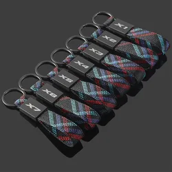 For BMW X1 X2 X3 X5 X4 X6 X7 G30 G20 G32 G11 G12 F40 F30 F20 F10 F34 F07 Oxford Woven Strap Car Logo Logo Metal Keychain