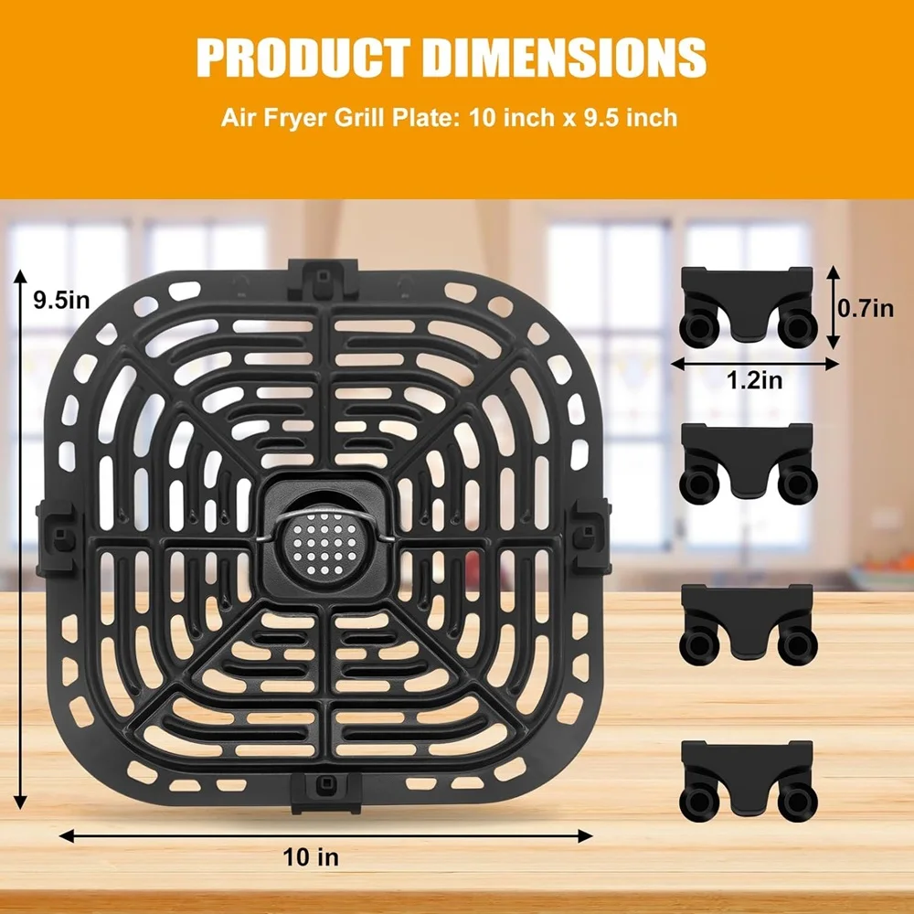 6QT Air Fryer Grill Plate for Instants Vortex Plus Air Fryer Crisper Tray Rack for Instants Vortex 5.7QT 6QT Air Fryers