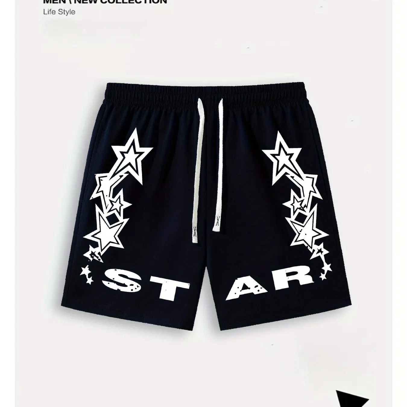 

Summer Casual Shorts with Geometric Pattern Knitted Retro Hip-hop Gothic Style Shorts for Men